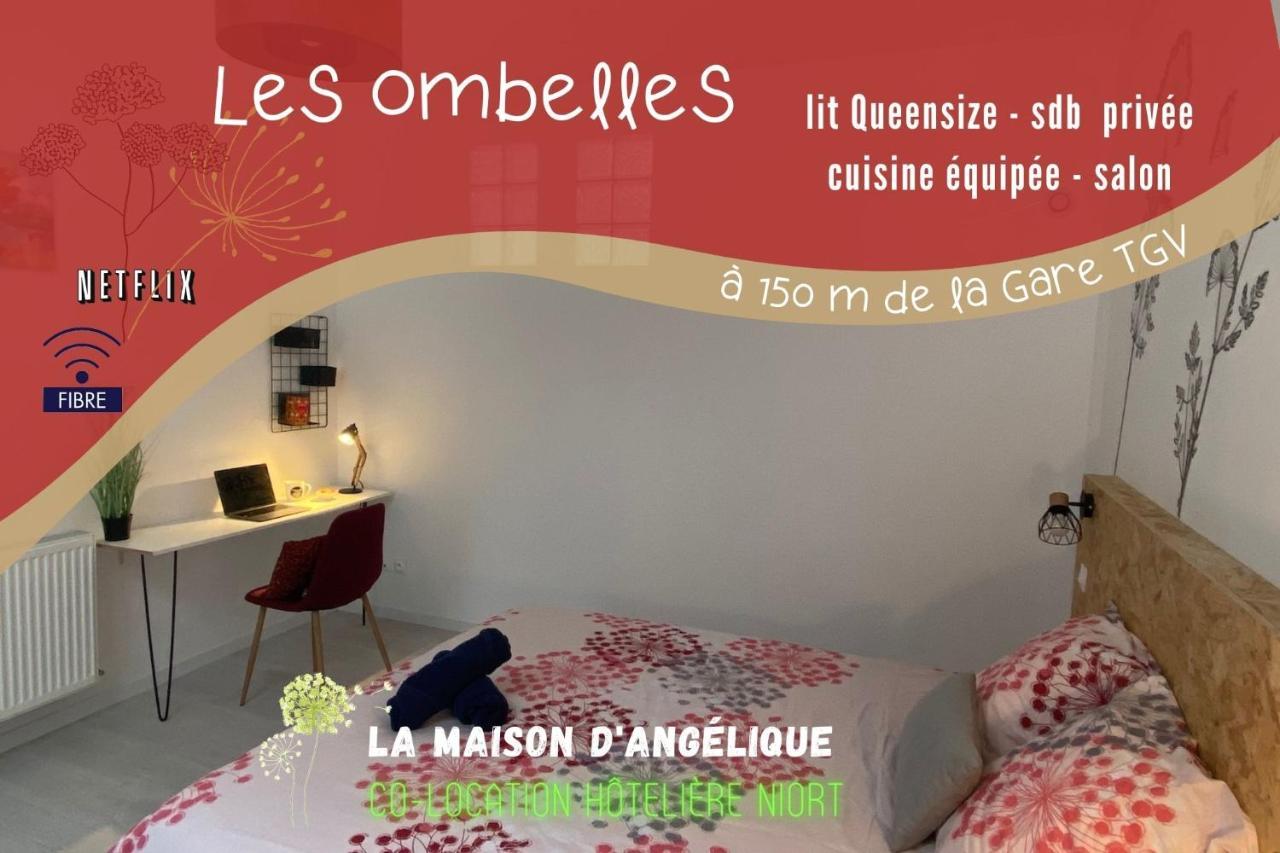 La Maison D'Angelique - Colocation Hoteliere A 150M Gare Tgv- Grande Cuisine Equipee & Salon - Fibre - Netflix Niort Pokój zdjęcie